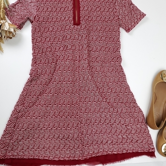 Anthropologie Maeve Red Thick Knit Weave Dress XSP - Picture 11 of 16